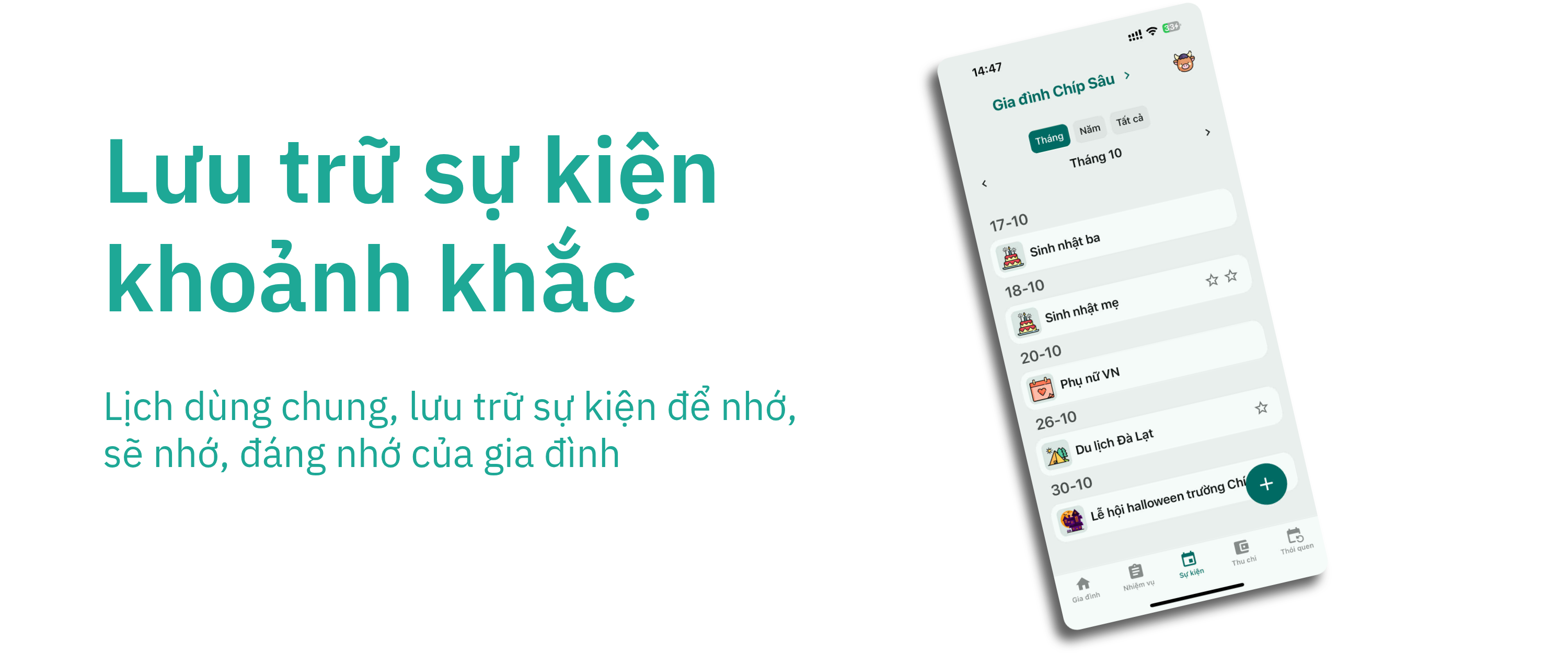 Quản lý sự kiện gia đình