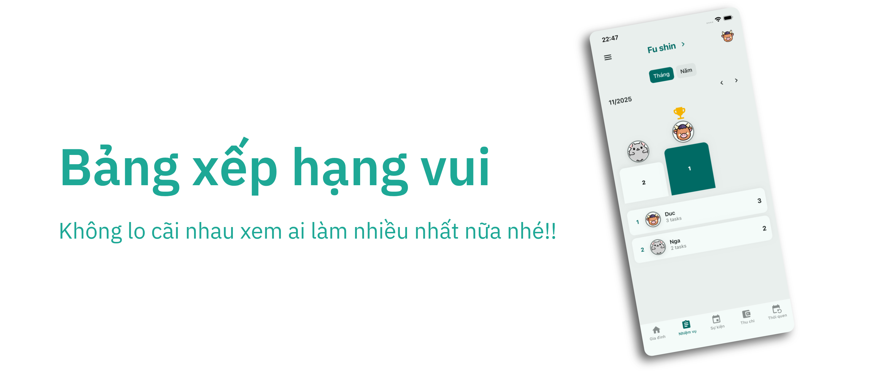 Bảng xếp hạng gia đình